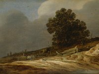 GG 338  GG 338, Pieter de Molyn (1595-1661), Dünenlandschaft mit Baumgruppe und Wagen, 1626, Eichenholz, 26 x 36 cm : Landschaft